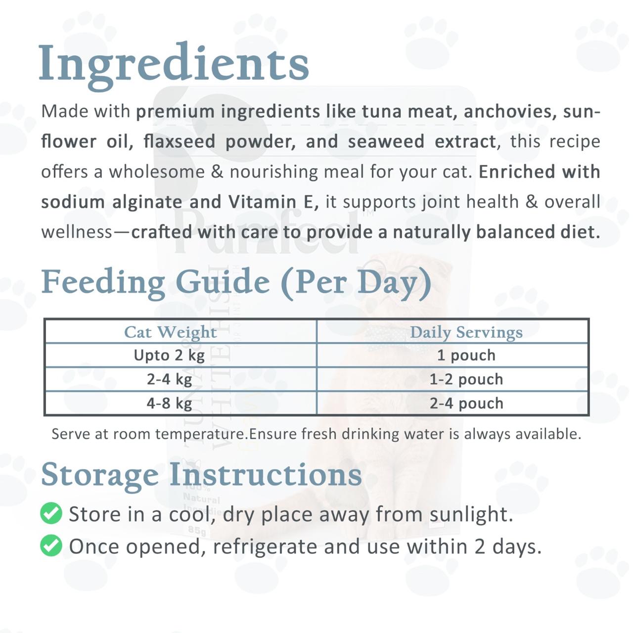 Purrfect Tuna and White Fish Gravy (For Joint Health) - 85g (Pack of 5)